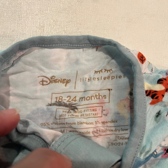 Little Sleepies Disney Winnie the Pooh Christmas Blue Footie/ onesie pajama - Picture 2 of 7